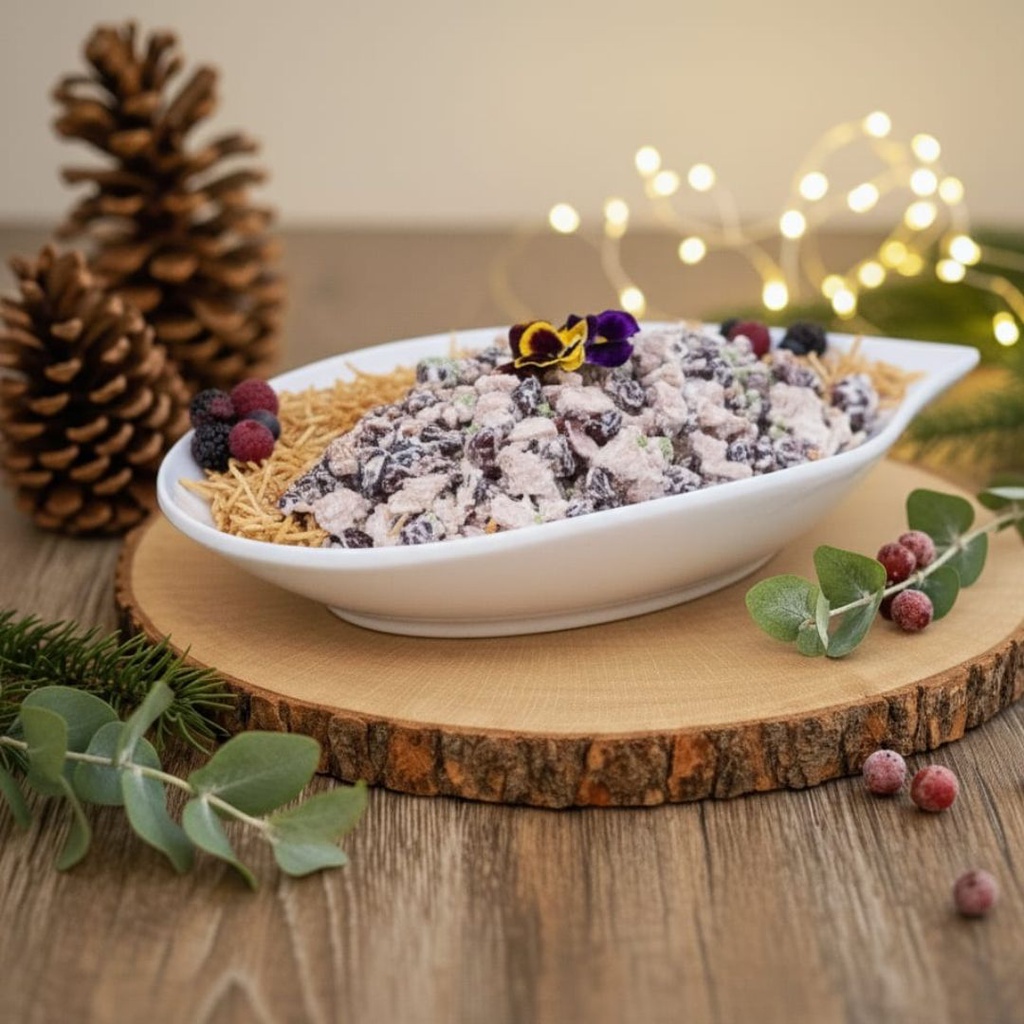 SALADA DE FRANGO COM NOZES E CRANBERRY